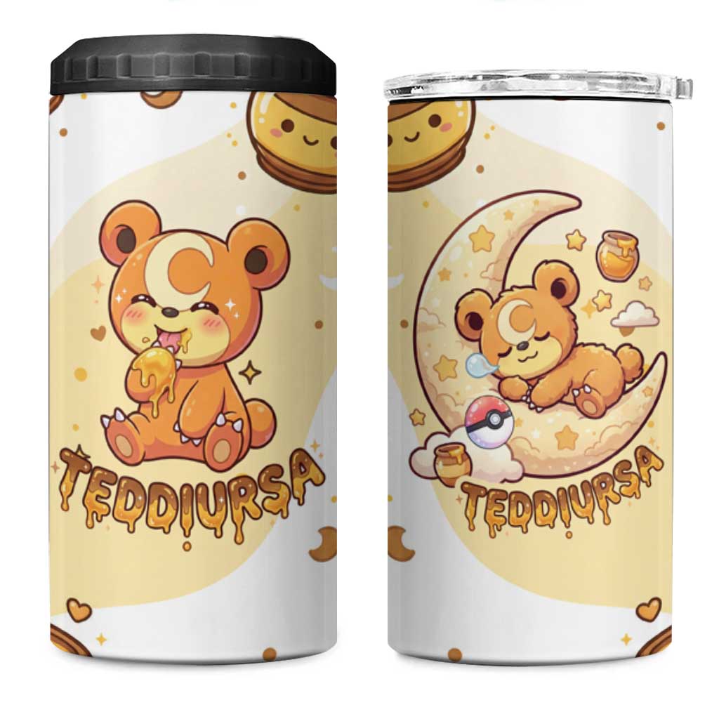 Teddiursa 4 in 1 Can Cooler Tumbler Sweet Honey Moon Kawaii Art