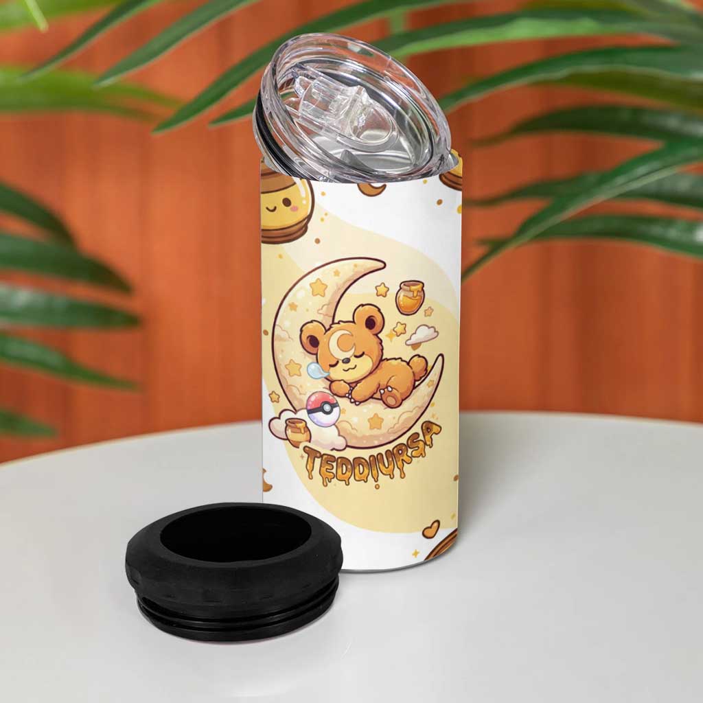 Teddiursa 4 in 1 Can Cooler Tumbler Sweet Honey Moon Kawaii Art