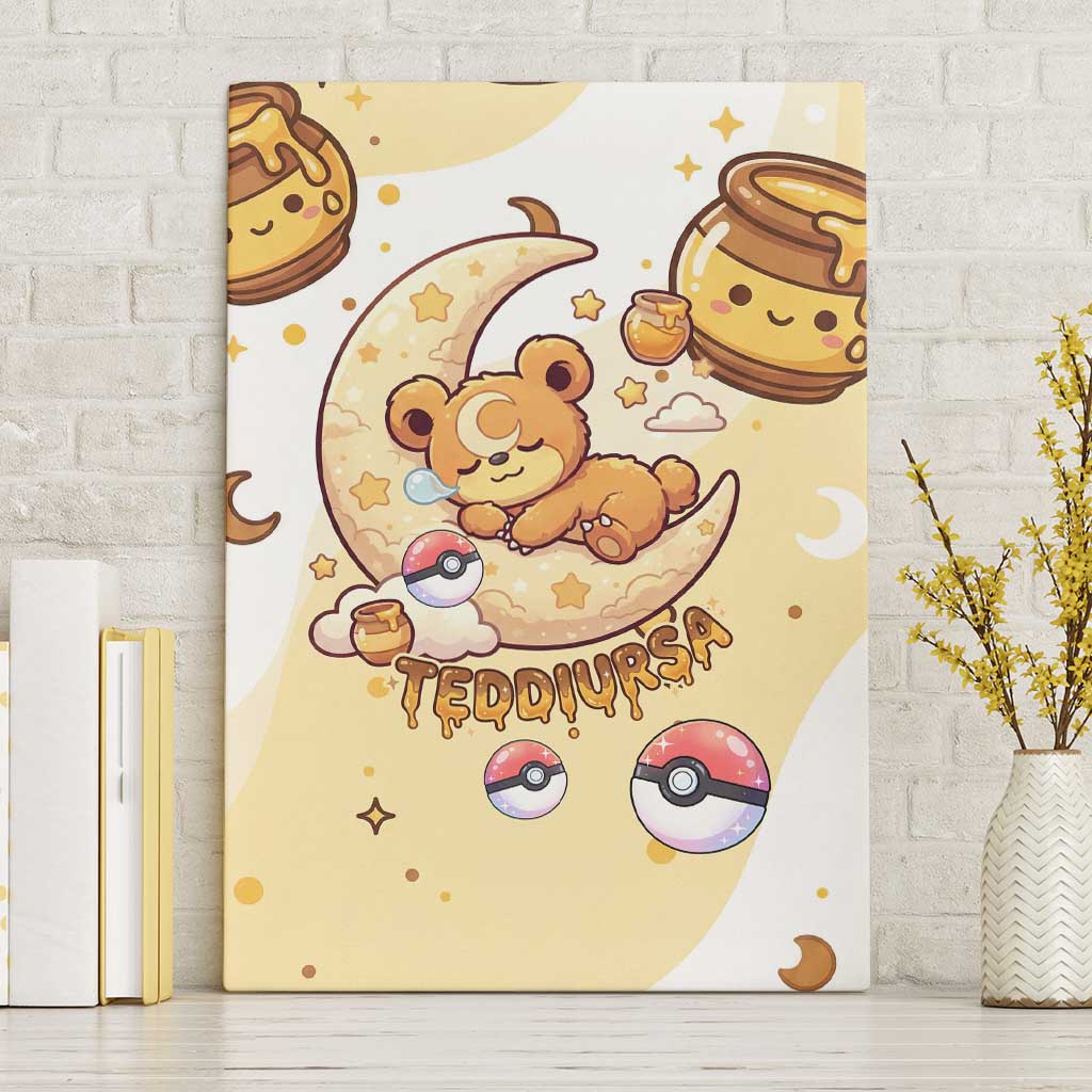 Teddiursa Canvas Wall Art Sweet Honey Moon Kawaii Art