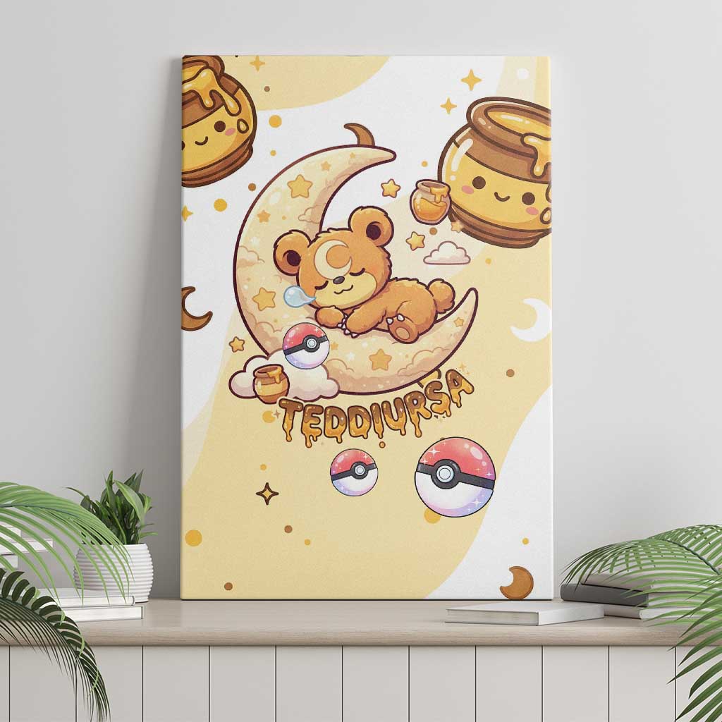 Teddiursa Canvas Wall Art Sweet Honey Moon Kawaii Art