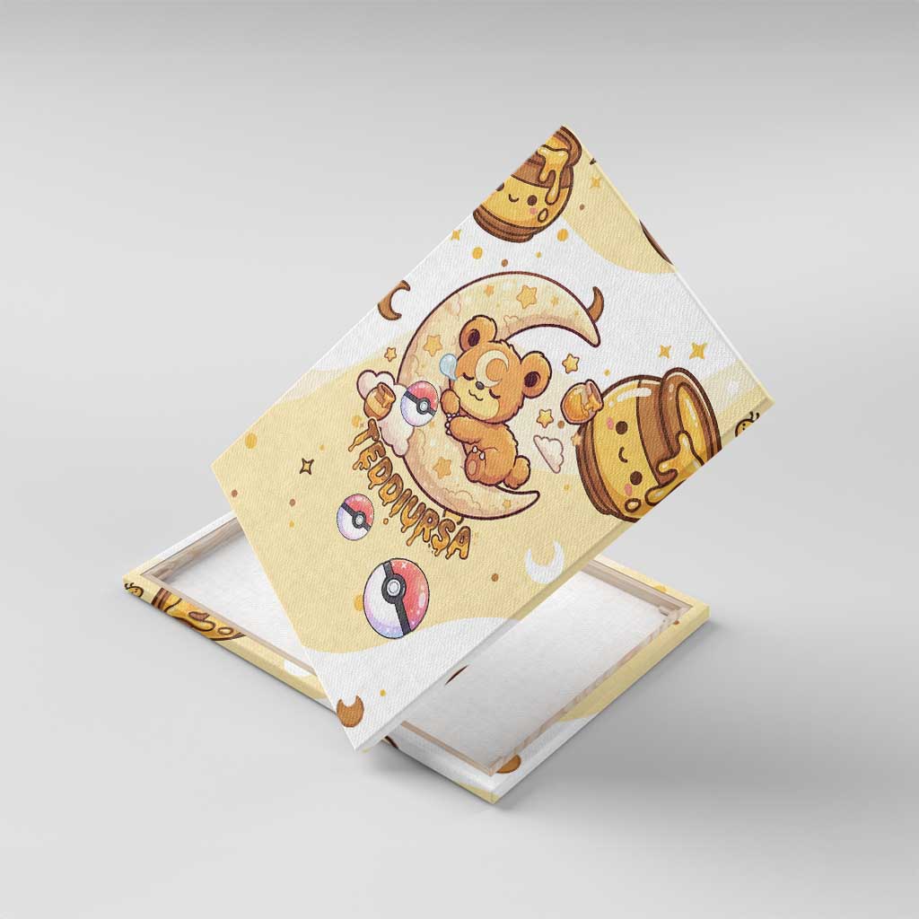 Teddiursa Canvas Wall Art Sweet Honey Moon Kawaii Art