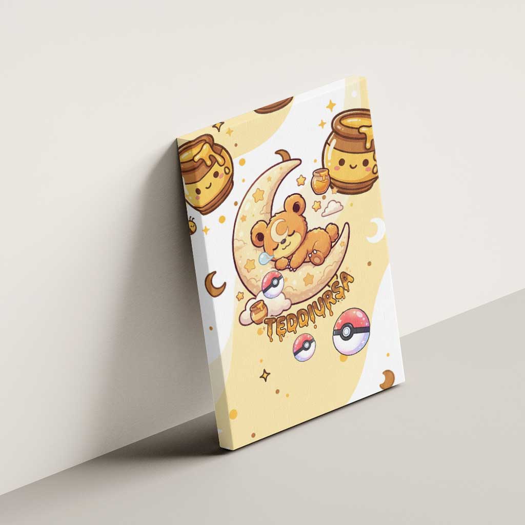Teddiursa Canvas Wall Art Sweet Honey Moon Kawaii Art