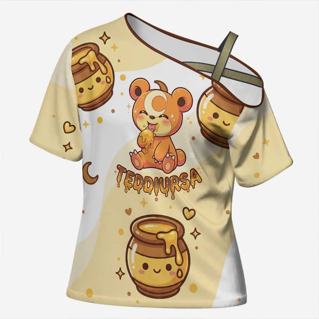 Teddiursa Cross Shoulder Shirt Sweet Honey Moon Kawaii Art