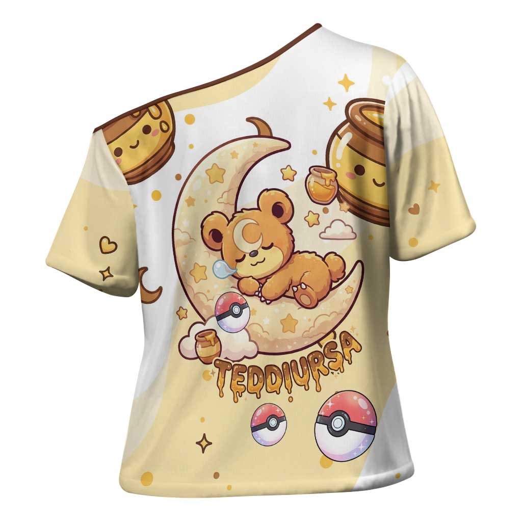 Teddiursa Cross Shoulder Shirt Sweet Honey Moon Kawaii Art