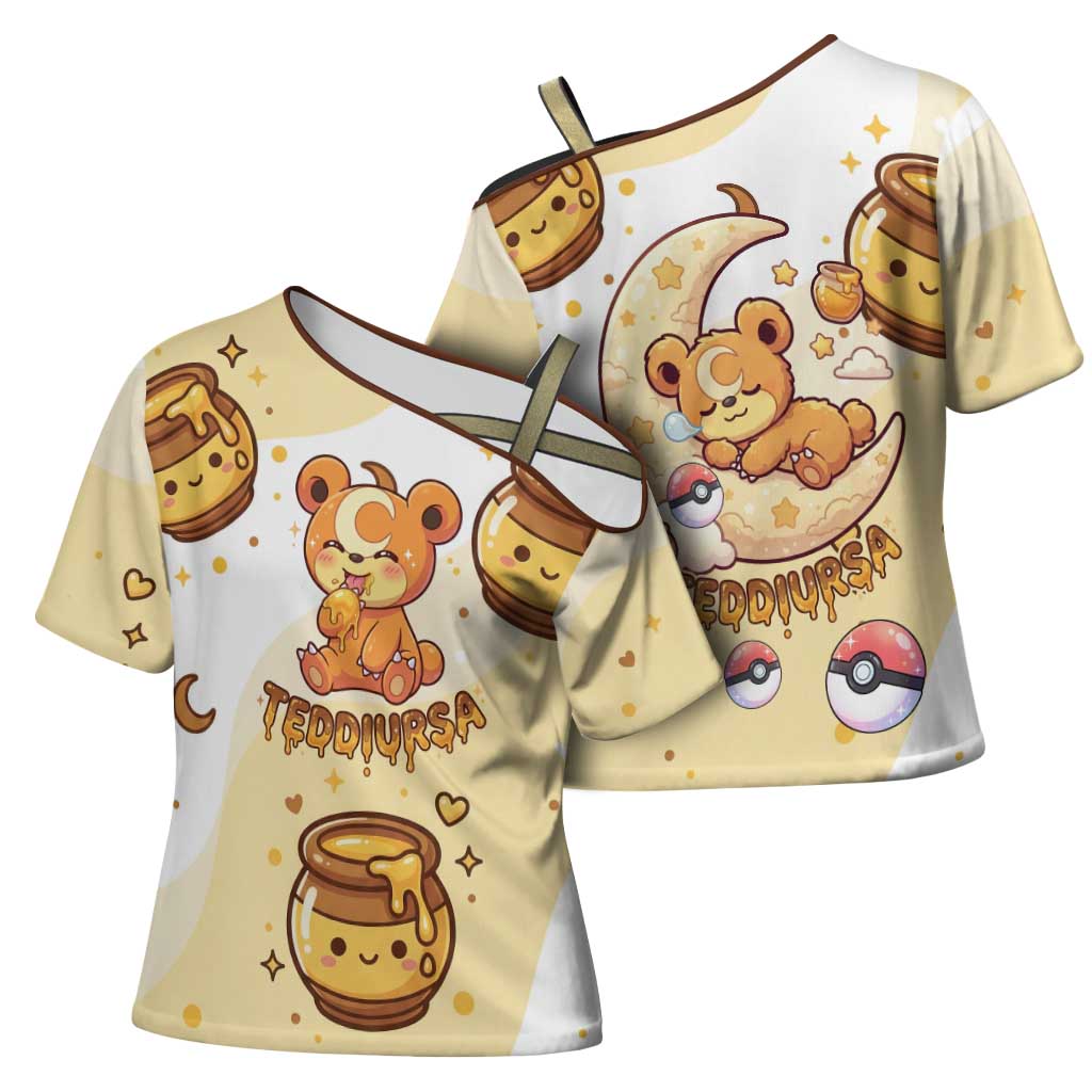 Teddiursa Cross Shoulder Shirt Sweet Honey Moon Kawaii Art