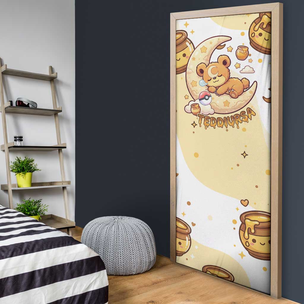 Teddiursa Door Cover Sweet Honey Moon Kawaii Art