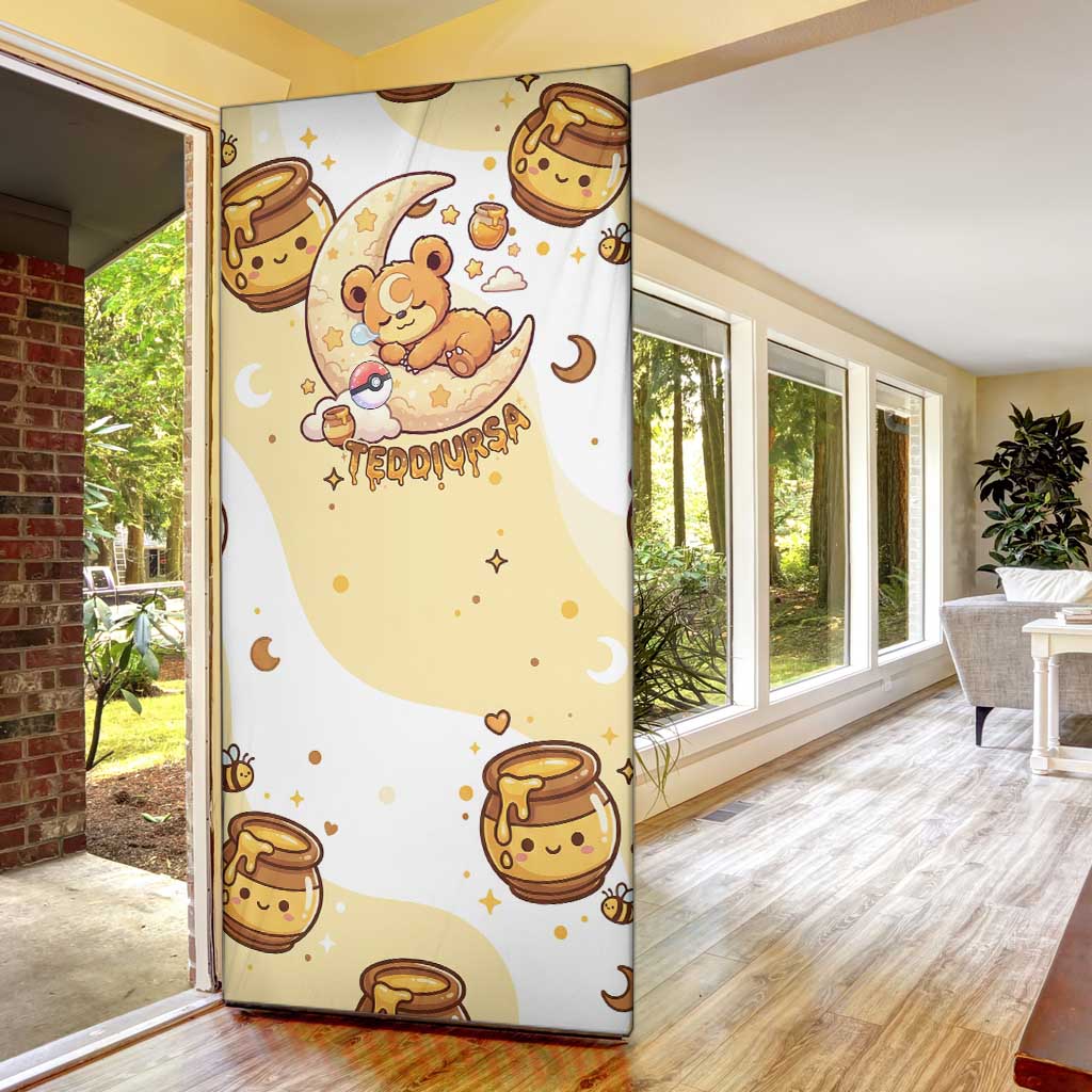 Teddiursa Door Cover Sweet Honey Moon Kawaii Art