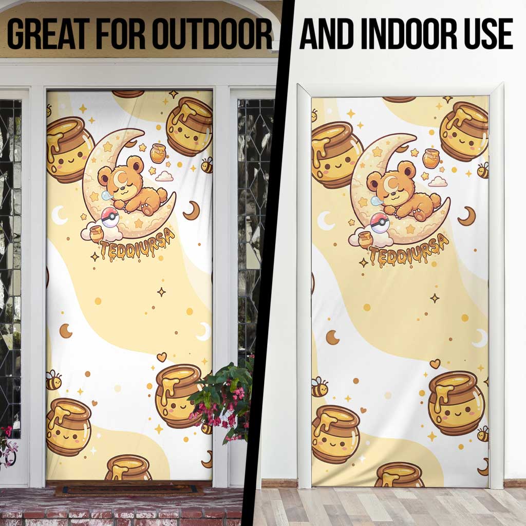 Teddiursa Door Cover Sweet Honey Moon Kawaii Art