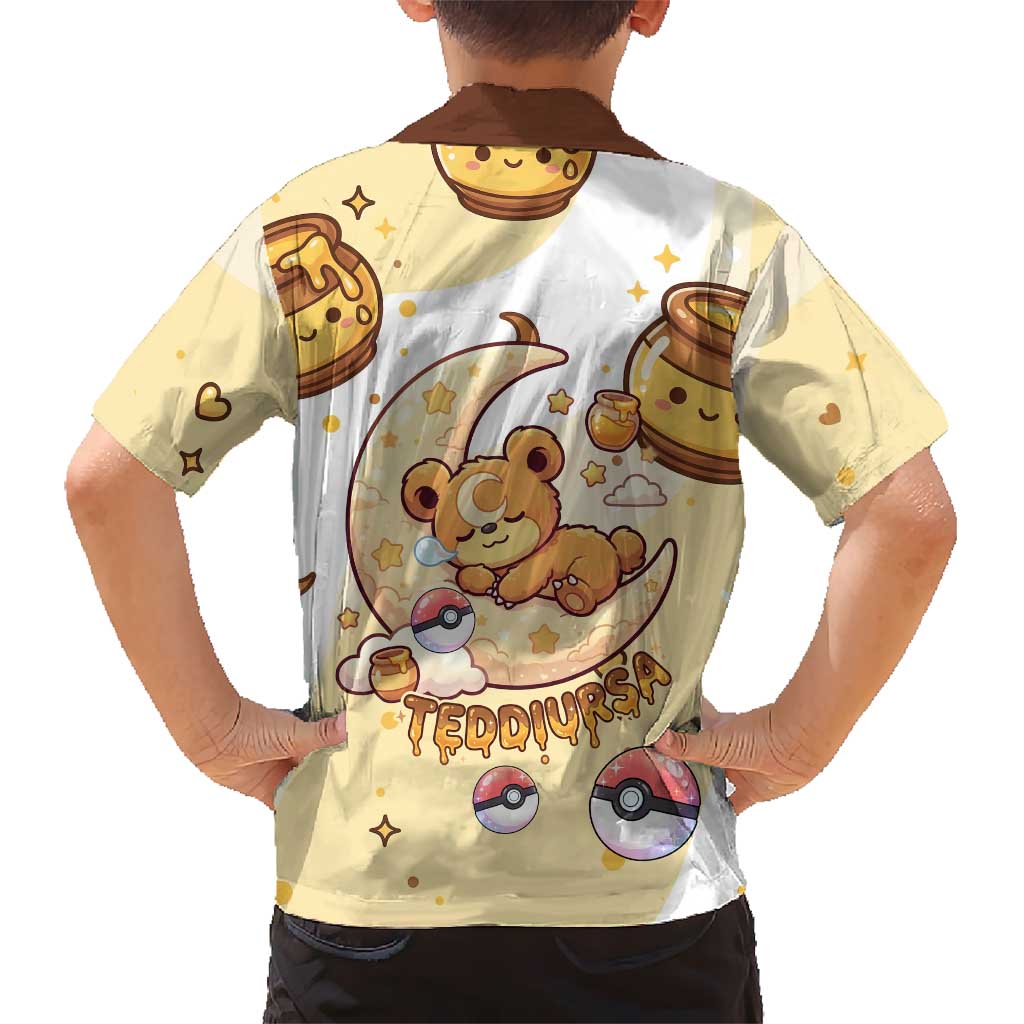 Teddiursa Family Matching Mermaid Dress and Hawaiian Shirt Sweet Honey Moon Kawaii Art