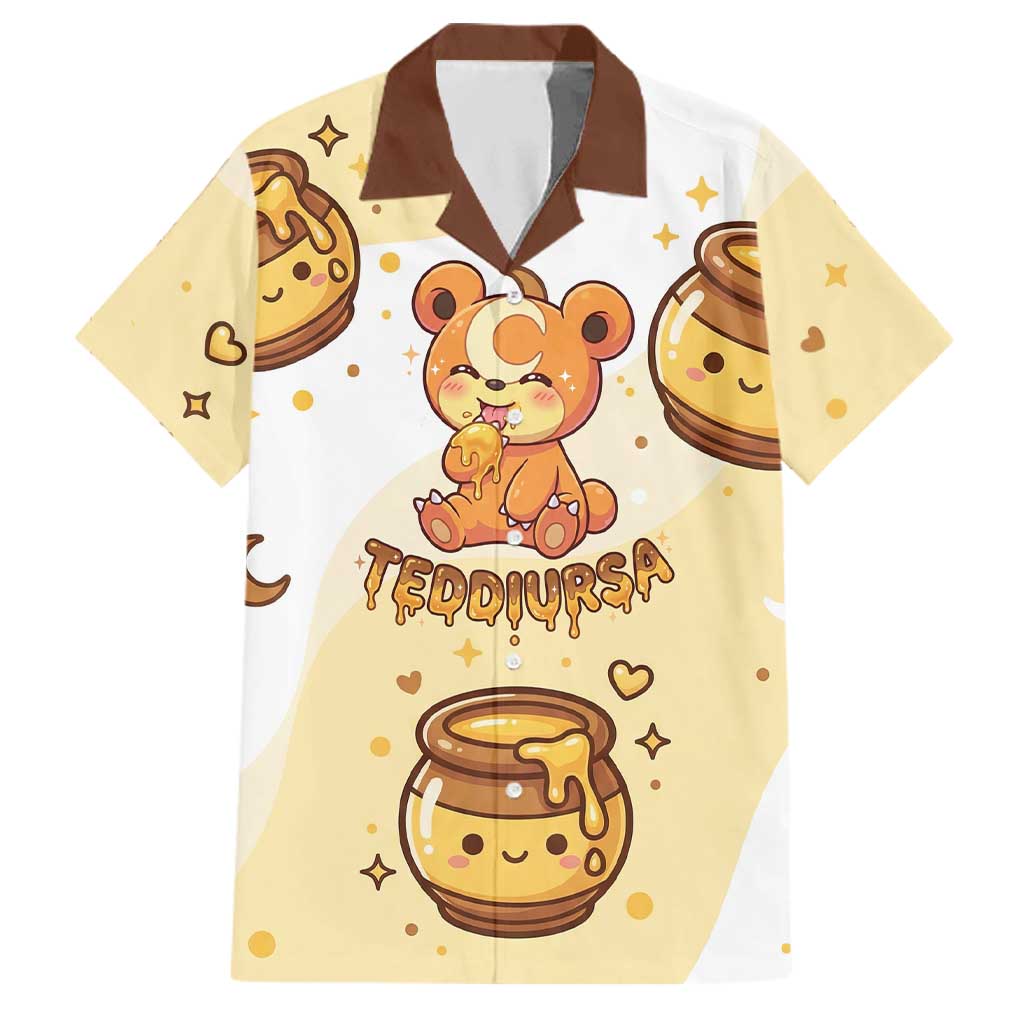 Teddiursa Family Matching Puletasi and Hawaiian Shirt Sweet Honey Moon Kawaii Art