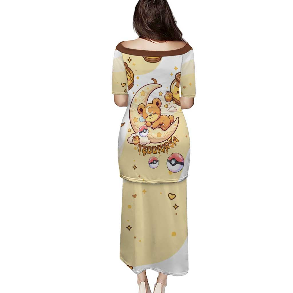 Teddiursa Family Matching Puletasi and Hawaiian Shirt Sweet Honey Moon Kawaii Art