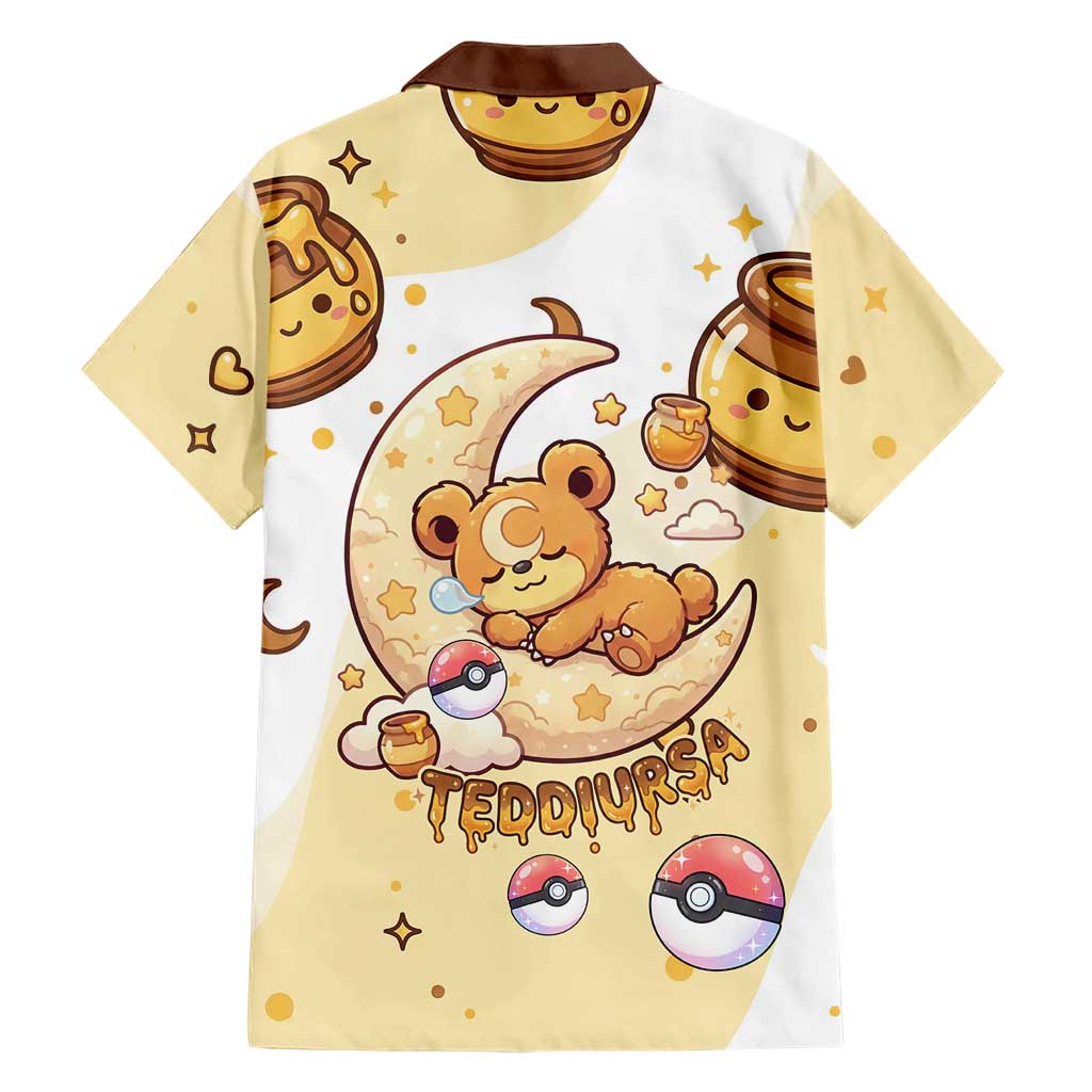 Teddiursa Family Matching Tank Maxi Dress and Hawaiian Shirt Sweet Honey Moon Kawaii Art