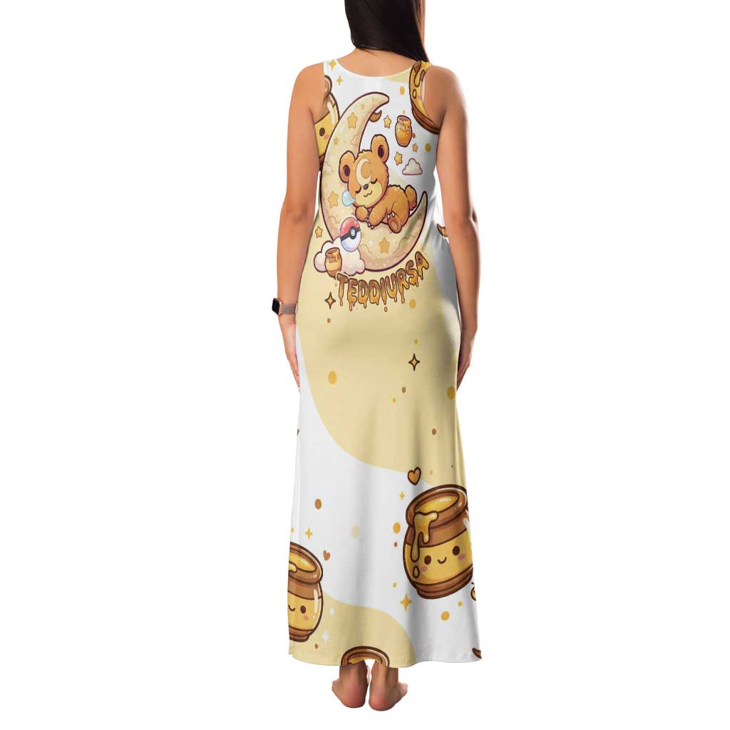 Teddiursa Family Matching Tank Maxi Dress and Hawaiian Shirt Sweet Honey Moon Kawaii Art