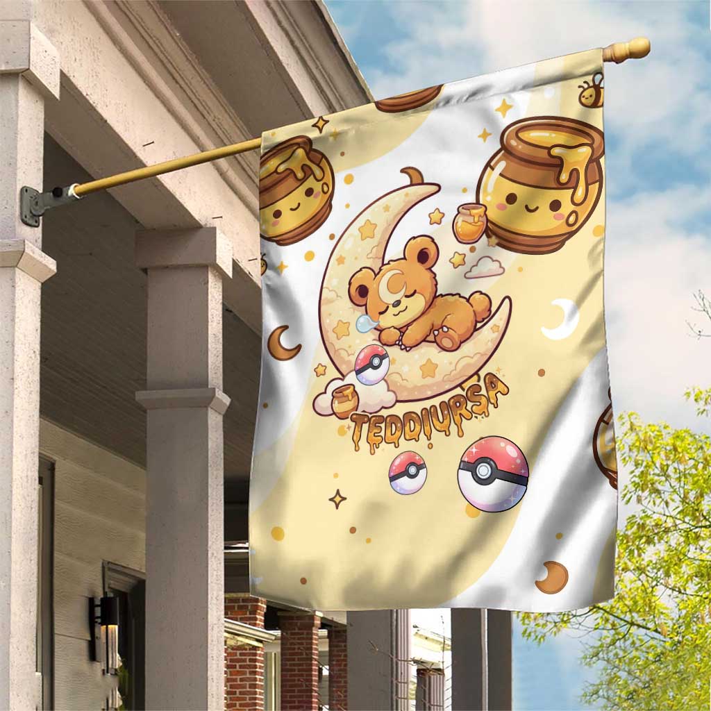 Teddiursa Garden Flag Sweet Honey Moon Kawaii Art