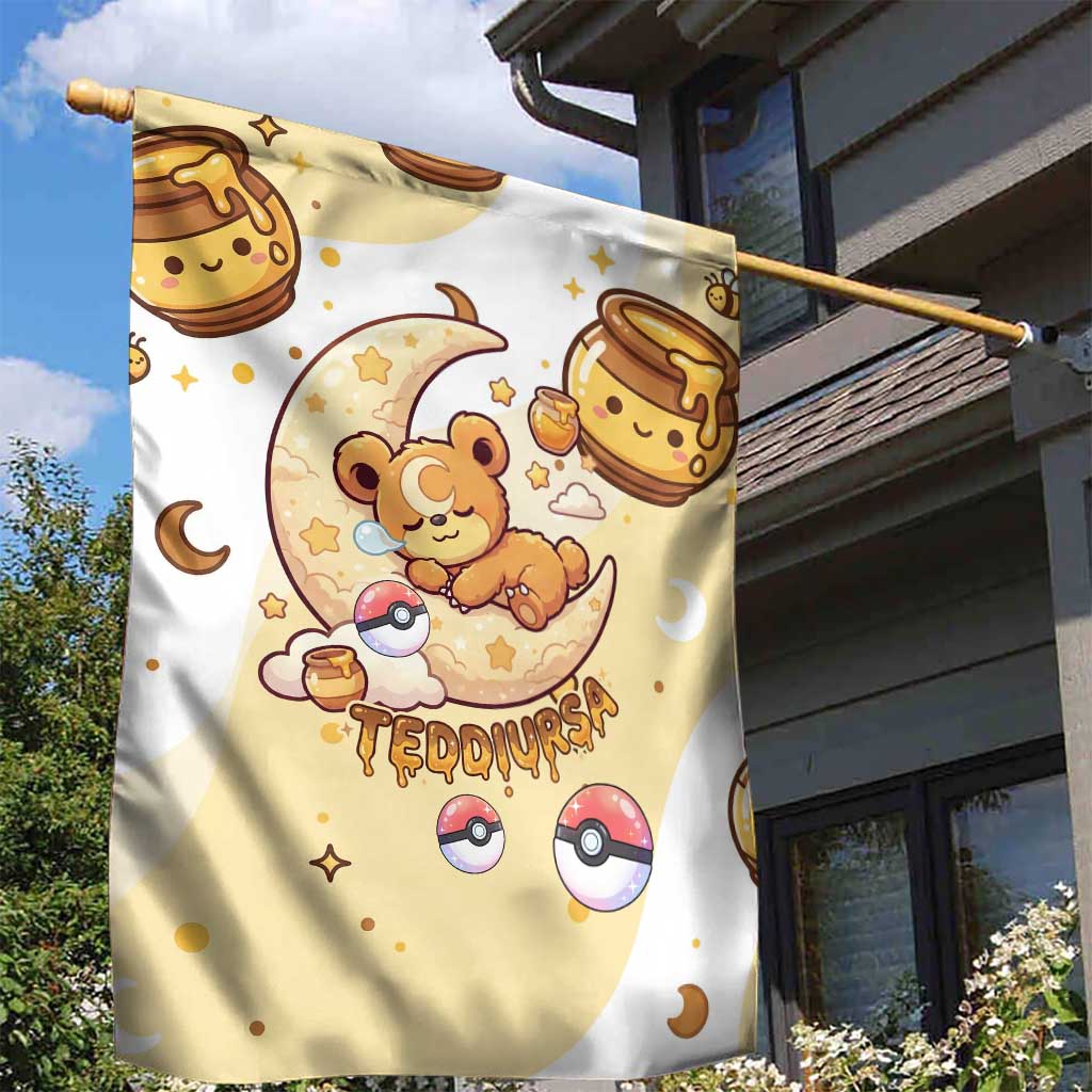 Teddiursa Garden Flag Sweet Honey Moon Kawaii Art