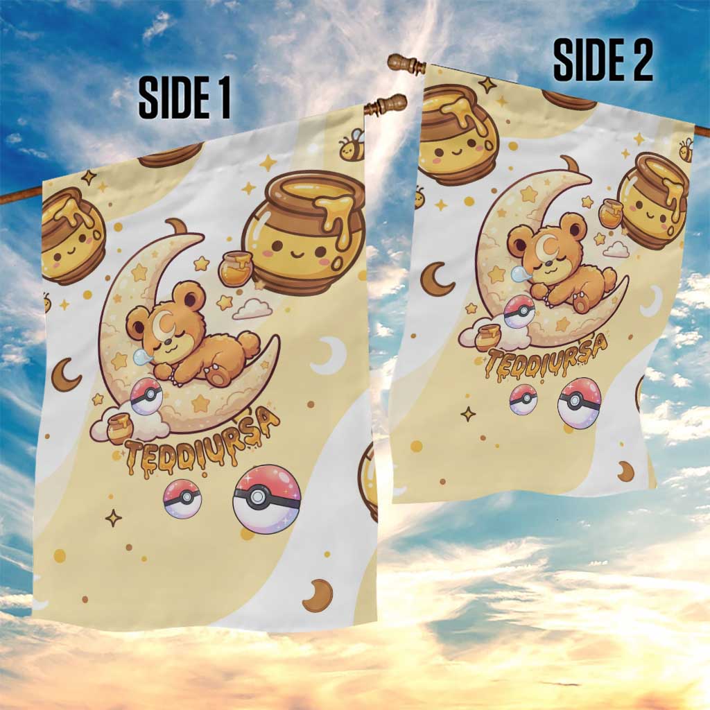 Teddiursa Garden Flag Sweet Honey Moon Kawaii Art