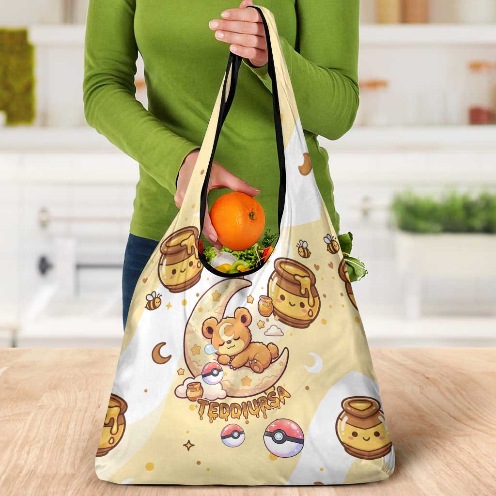 Teddiursa Grocery Bag Sweet Honey Moon Kawaii Art