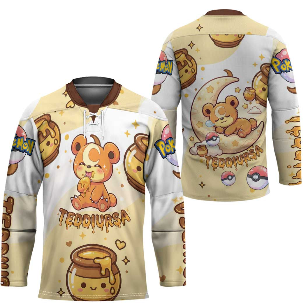 Teddiursa Hockey Jersey Sweet Honey Moon Kawaii Art
