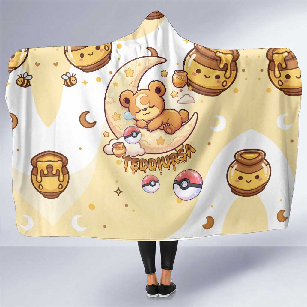 Teddiursa Hooded Blanket Sweet Honey Moon Kawaii Art