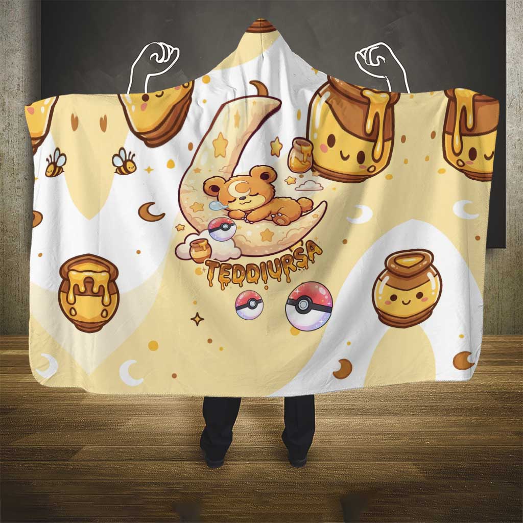 Teddiursa Hooded Blanket Sweet Honey Moon Kawaii Art