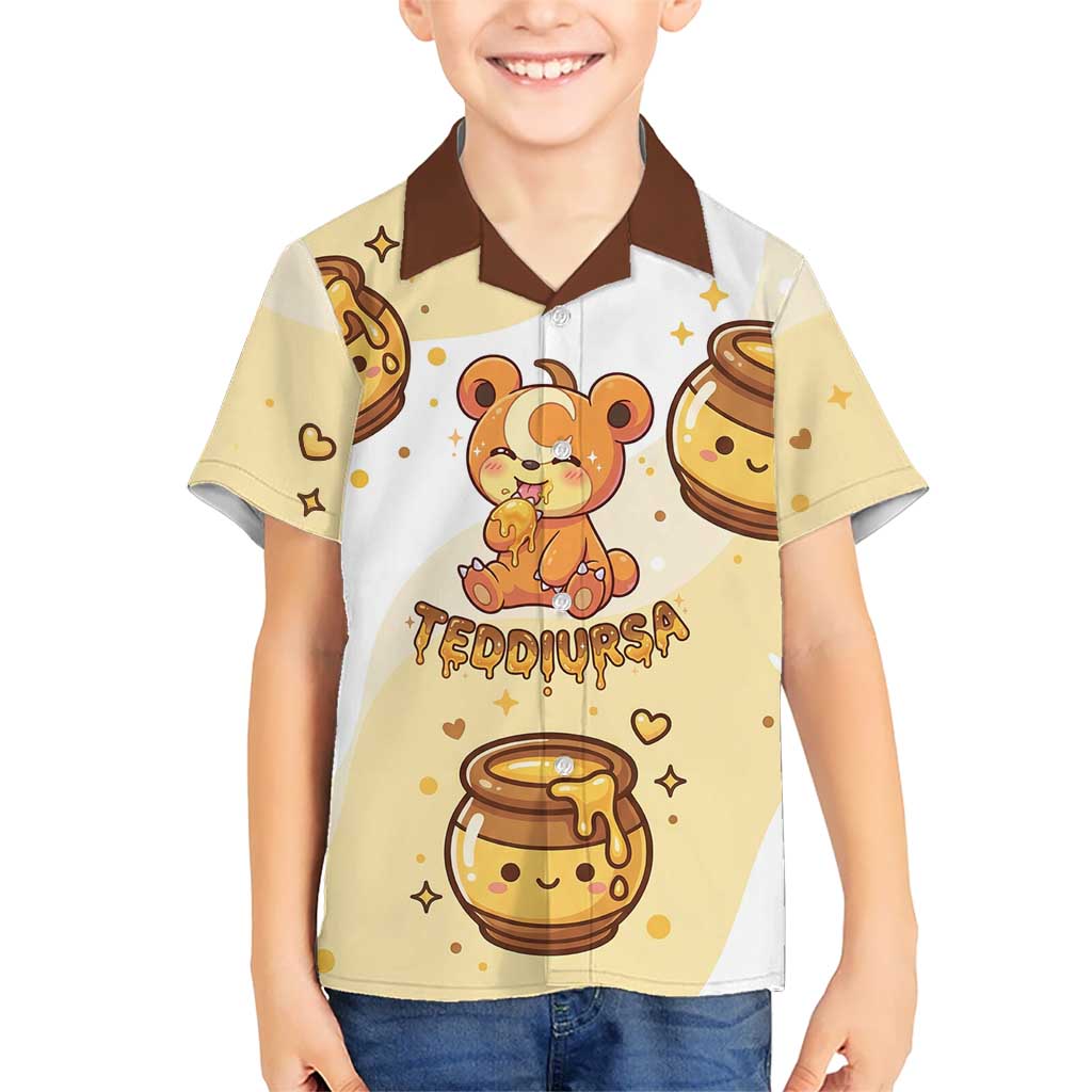 Teddiursa Kid Hawaiian Shirt Sweet Honey Moon Kawaii Art