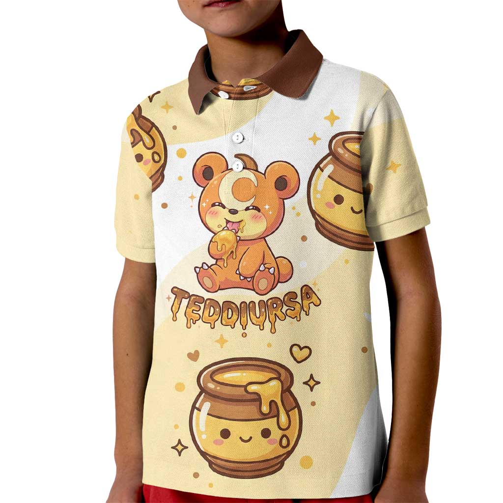 Teddiursa Kid Polo Shirt Sweet Honey Moon Kawaii Art