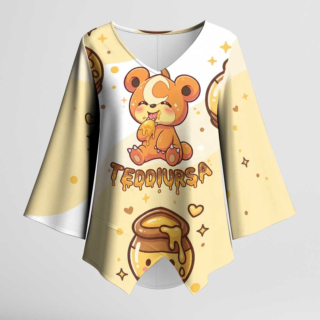 Teddiursa Kimono Sleeve Blouse Sweet Honey Moon Kawaii Art