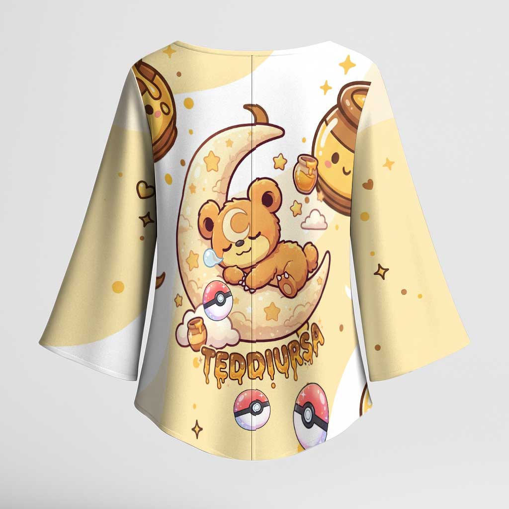Teddiursa Kimono Sleeve Blouse Sweet Honey Moon Kawaii Art