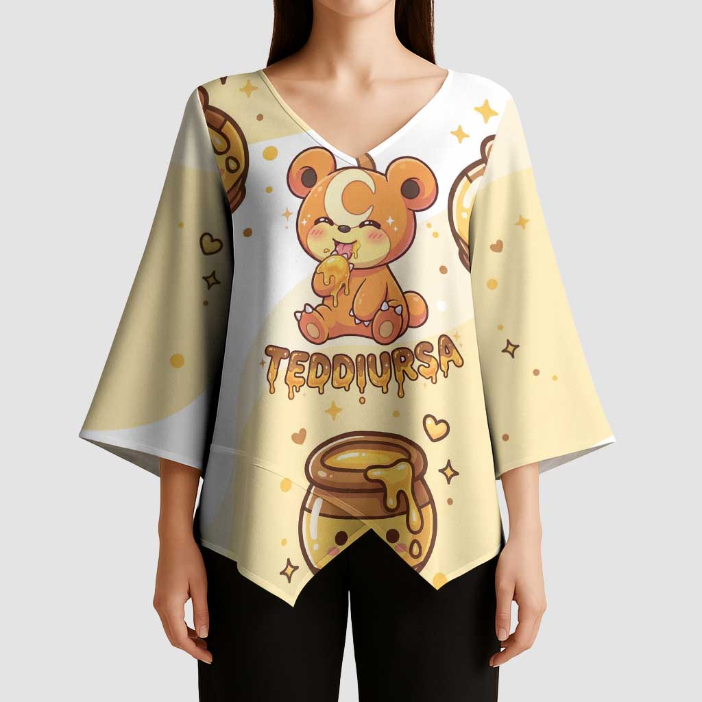 Teddiursa Kimono Sleeve Blouse Sweet Honey Moon Kawaii Art