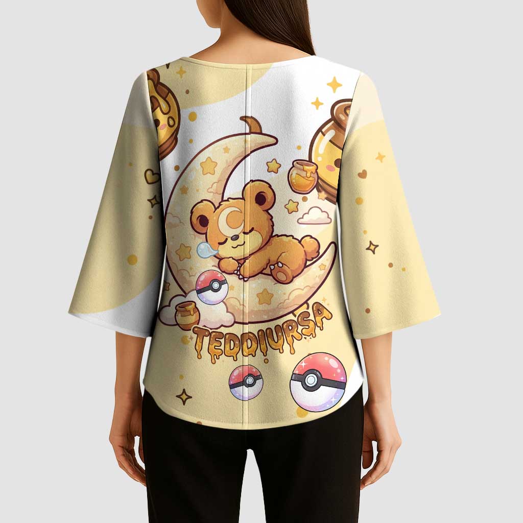 Teddiursa Kimono Sleeve Blouse Sweet Honey Moon Kawaii Art