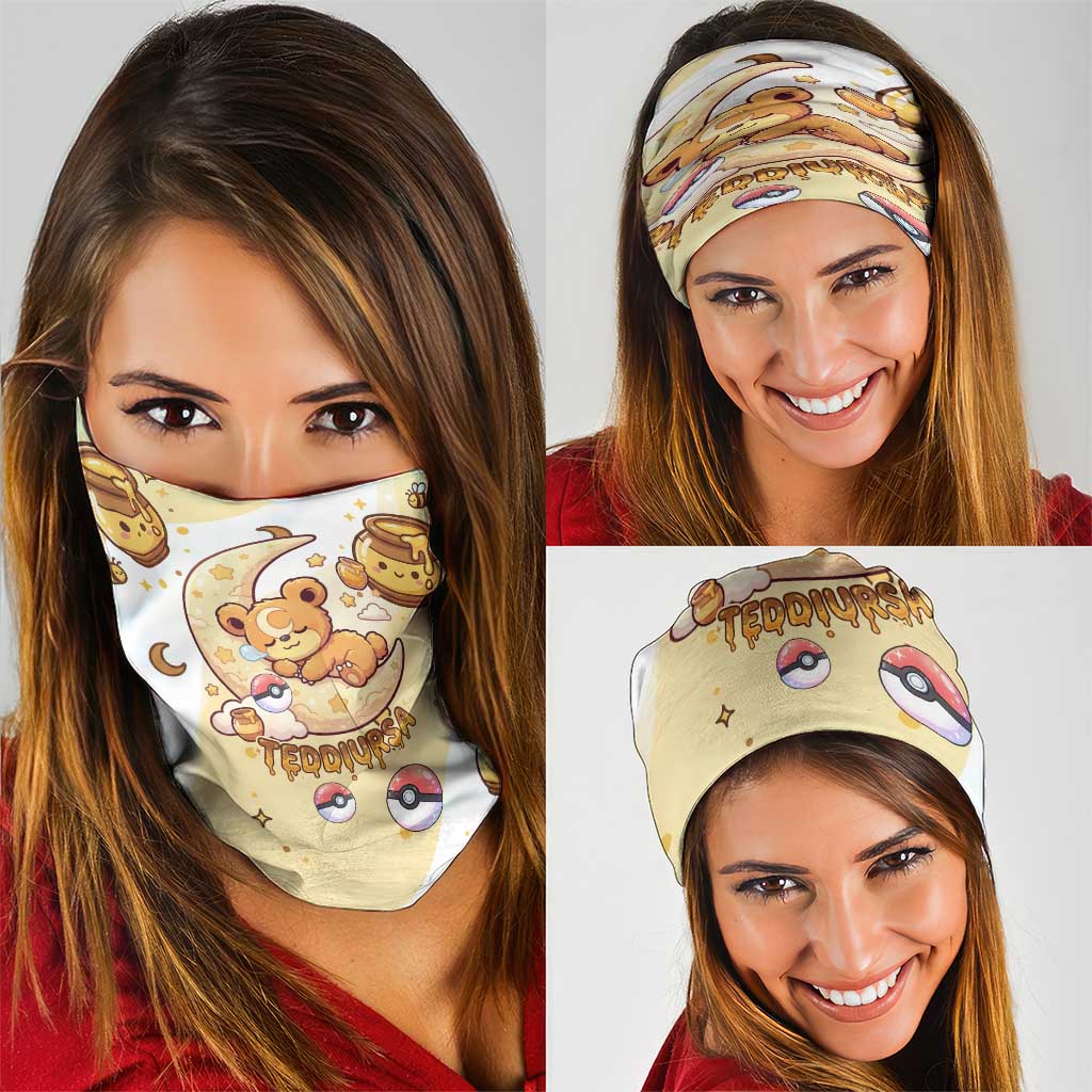 Teddiursa Neck Gaiter Sweet Honey Moon Kawaii Art