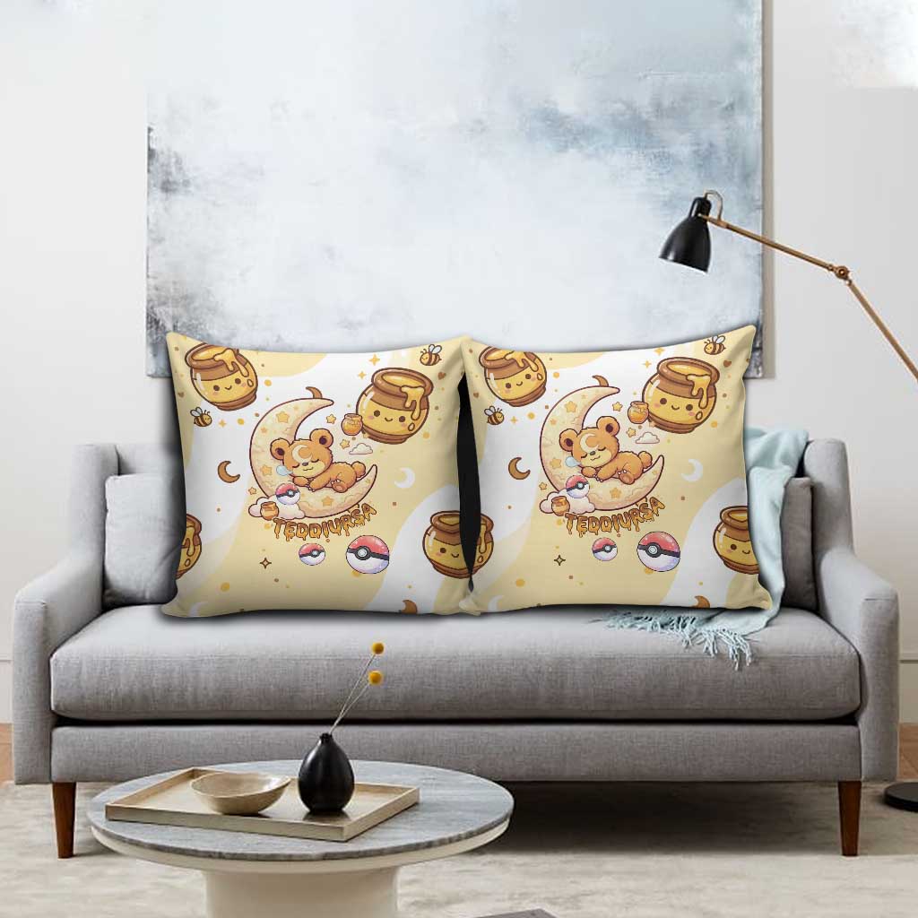 Teddiursa Pillow Cover Sweet Honey Moon Kawaii Art