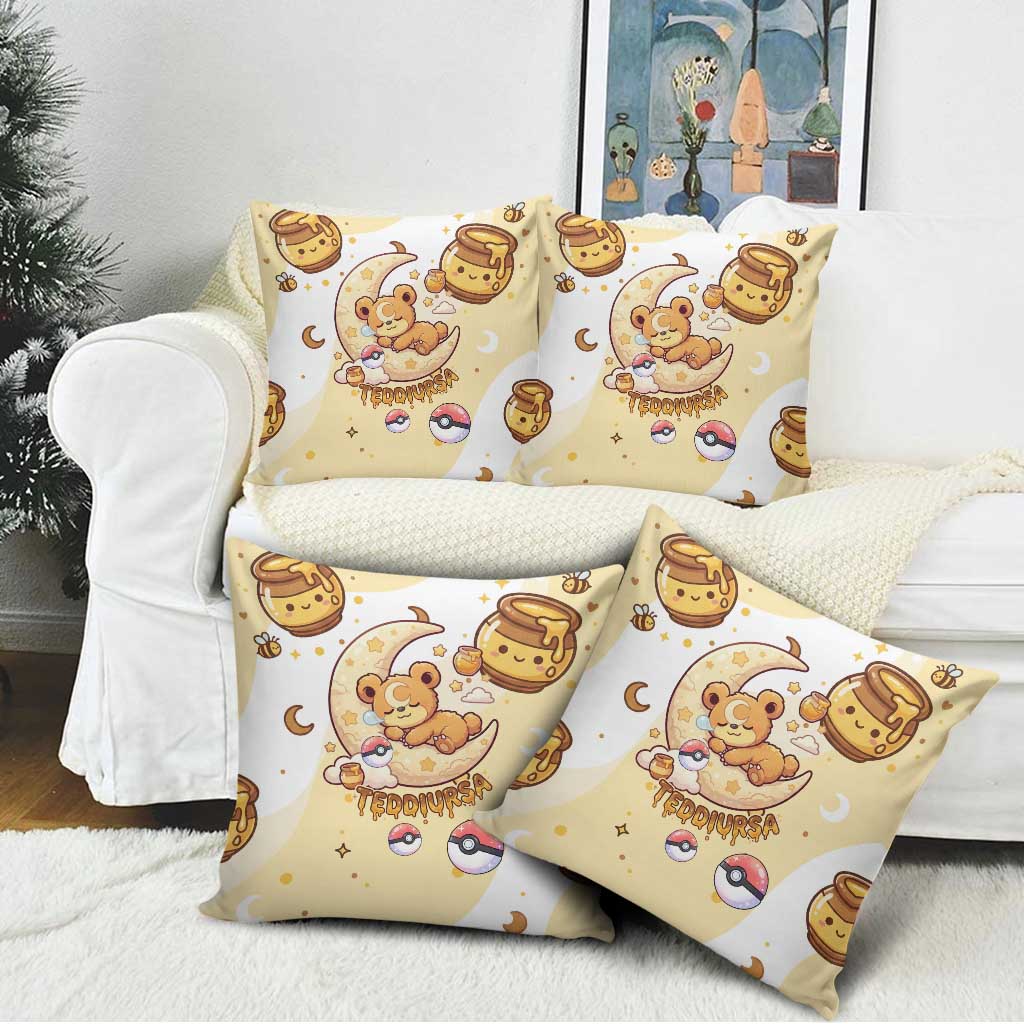 Teddiursa Pillow Cover Sweet Honey Moon Kawaii Art