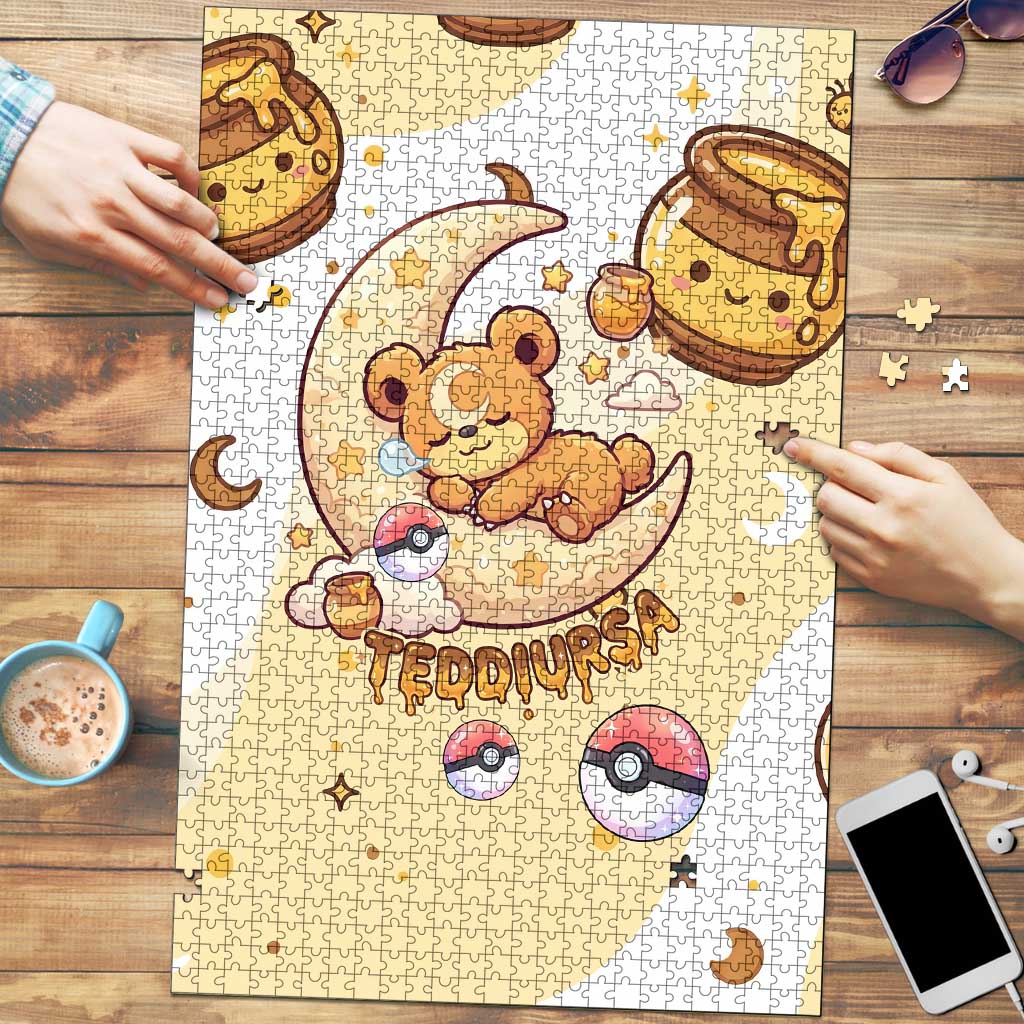 Teddiursa Puzzle Sweet Honey Moon Kawaii Art