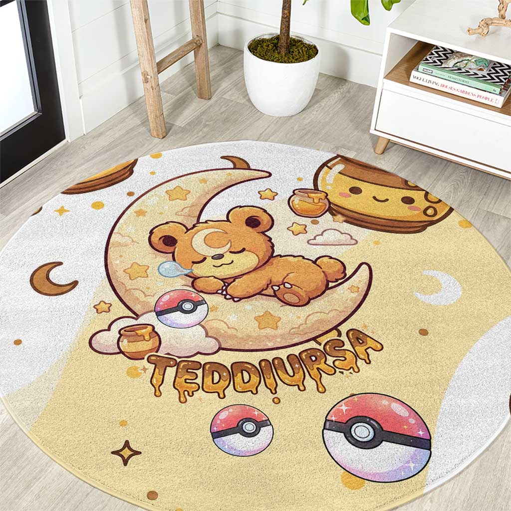 Teddiursa Round Carpet Sweet Honey Moon Kawaii Art