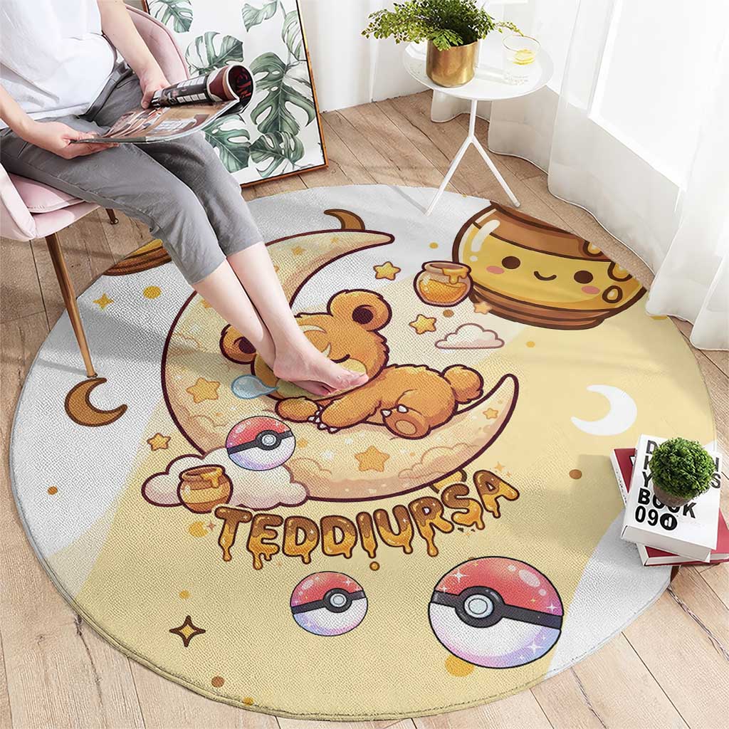 Teddiursa Round Carpet Sweet Honey Moon Kawaii Art