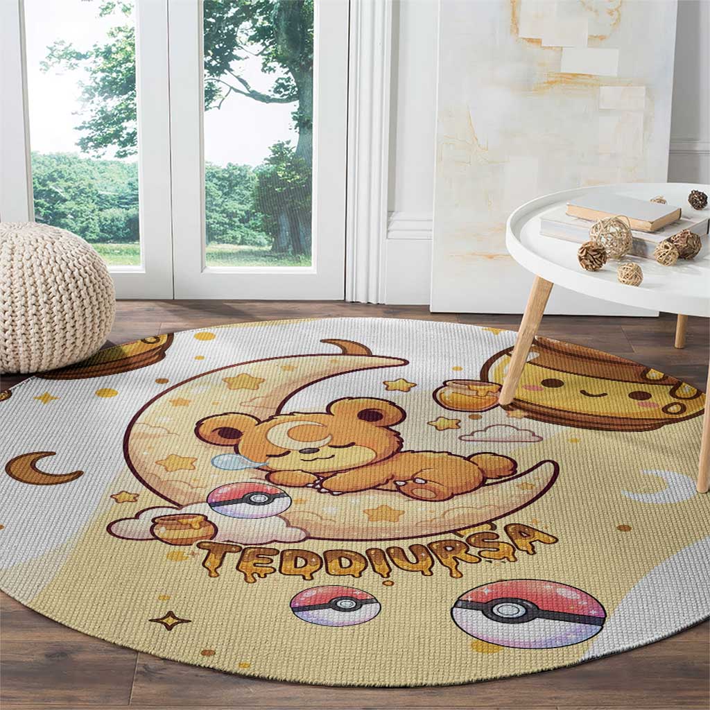 Teddiursa Round Carpet Sweet Honey Moon Kawaii Art