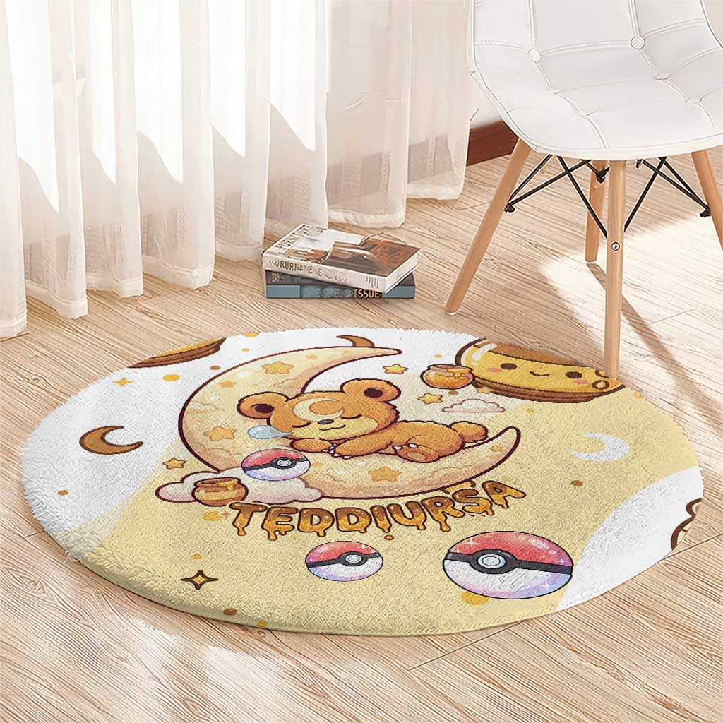 Teddiursa Round Carpet Sweet Honey Moon Kawaii Art