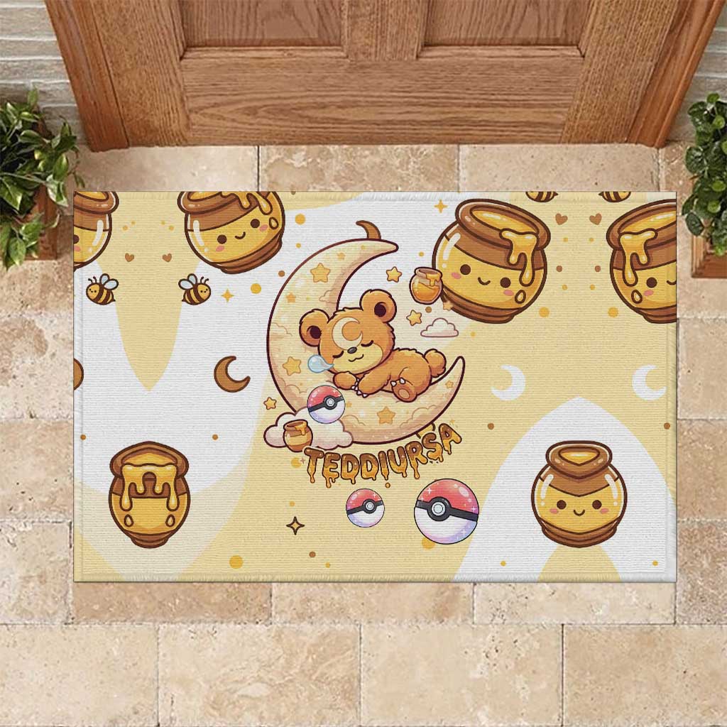 Teddiursa Rubber Doormat Sweet Honey Moon Kawaii Art