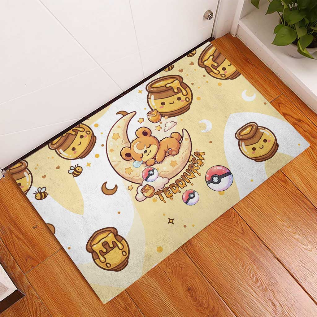 Teddiursa Rubber Doormat Sweet Honey Moon Kawaii Art