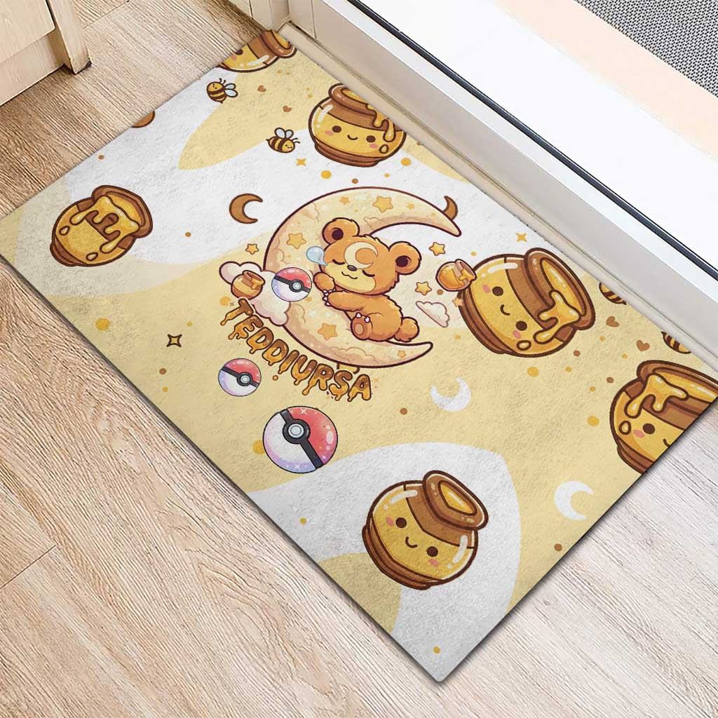 Teddiursa Rubber Doormat Sweet Honey Moon Kawaii Art