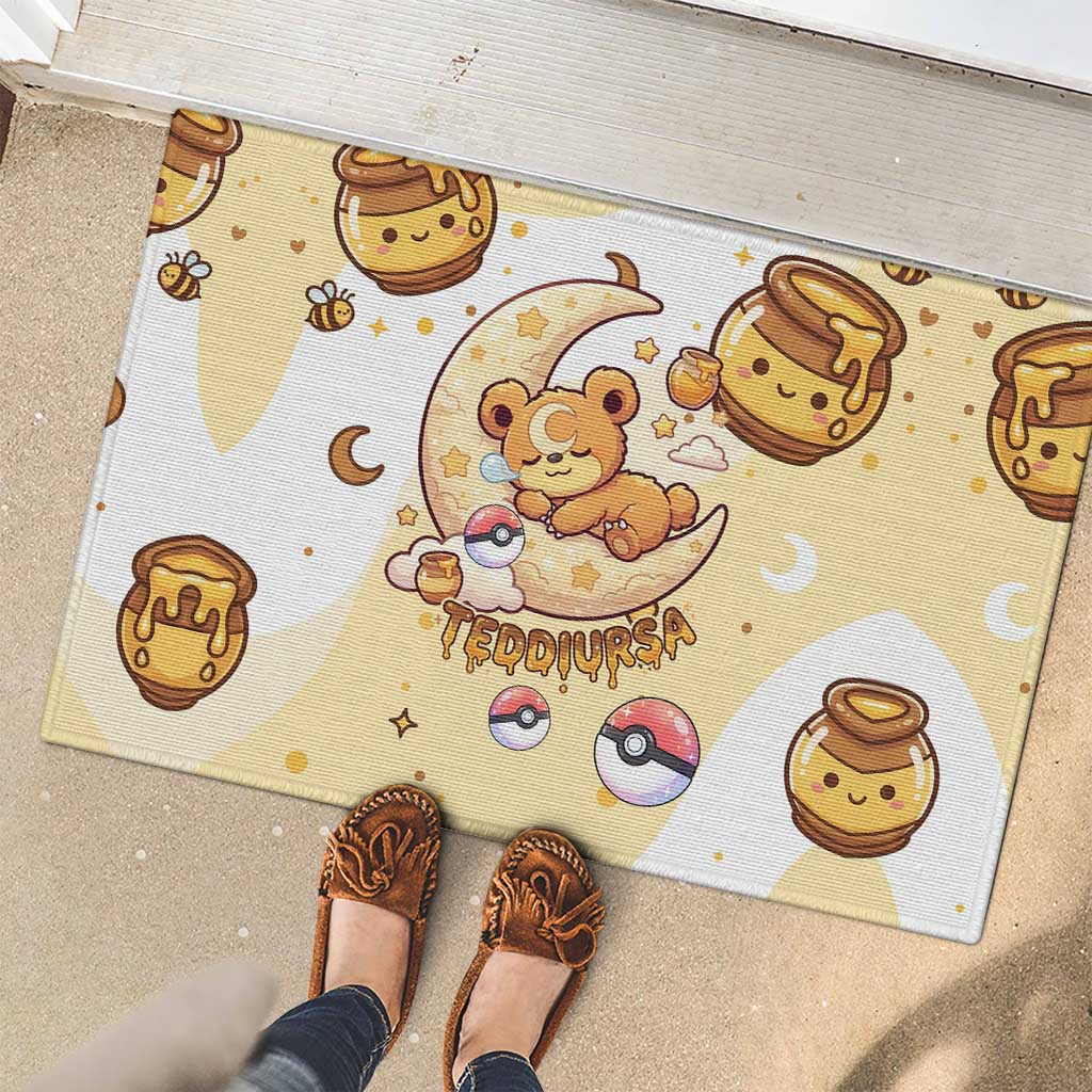 Teddiursa Rubber Doormat Sweet Honey Moon Kawaii Art