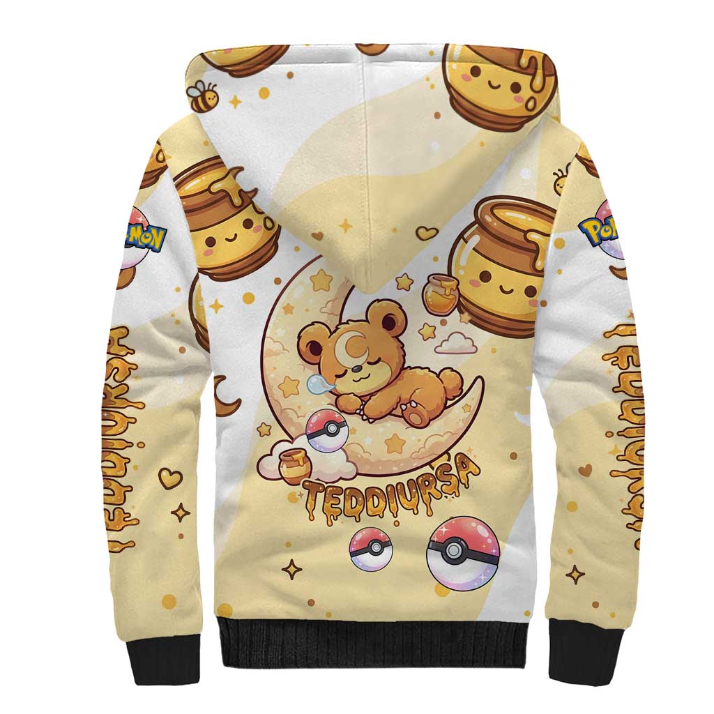 Teddiursa Sherpa Hoodie Sweet Honey Moon Kawaii Art