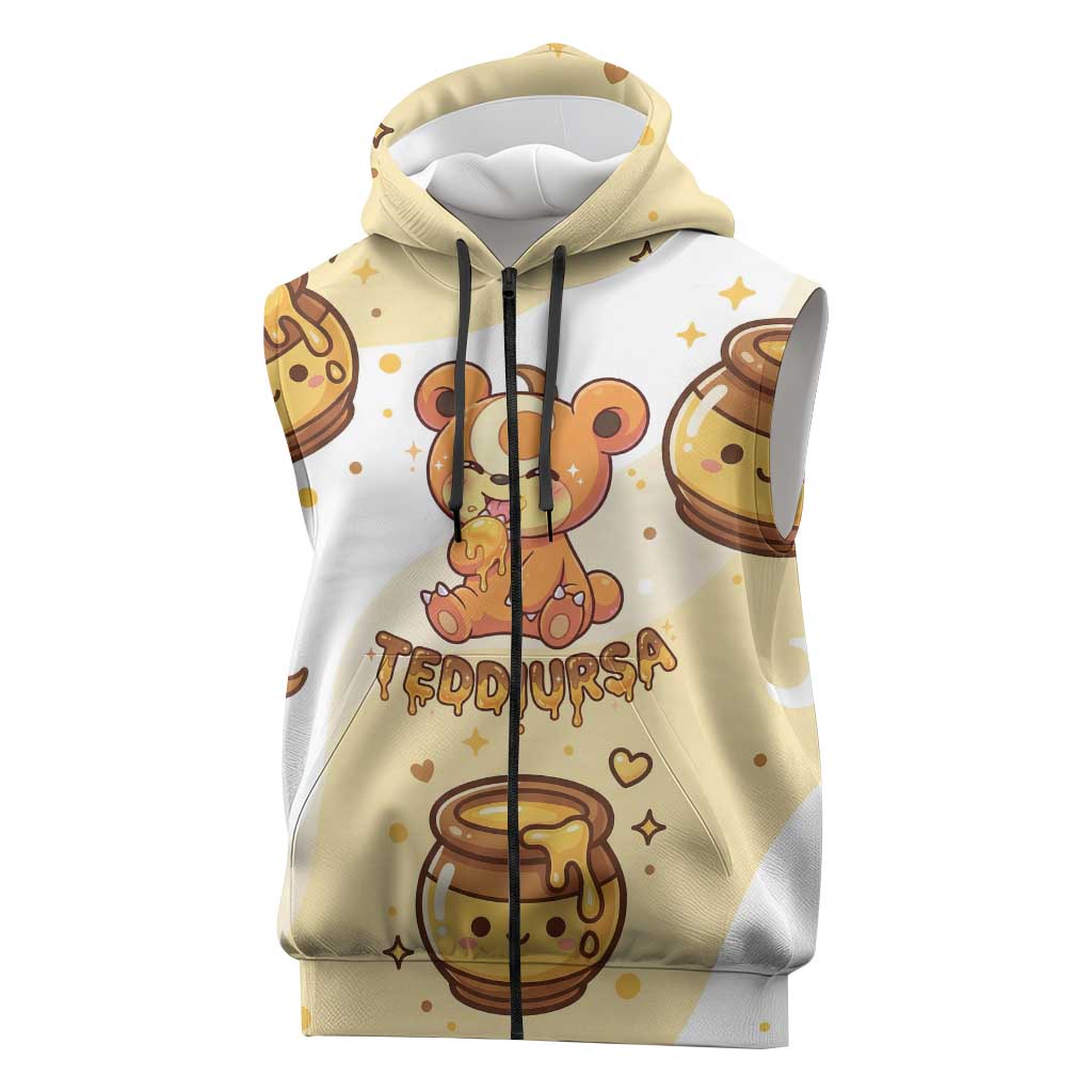 Teddiursa Sleeveless Zip Hoodie Sweet Honey Moon Kawaii Art
