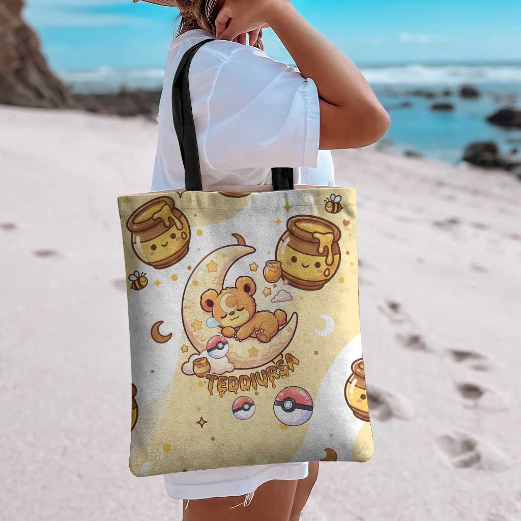 Teddiursa Tote Bag Sweet Honey Moon Kawaii Art