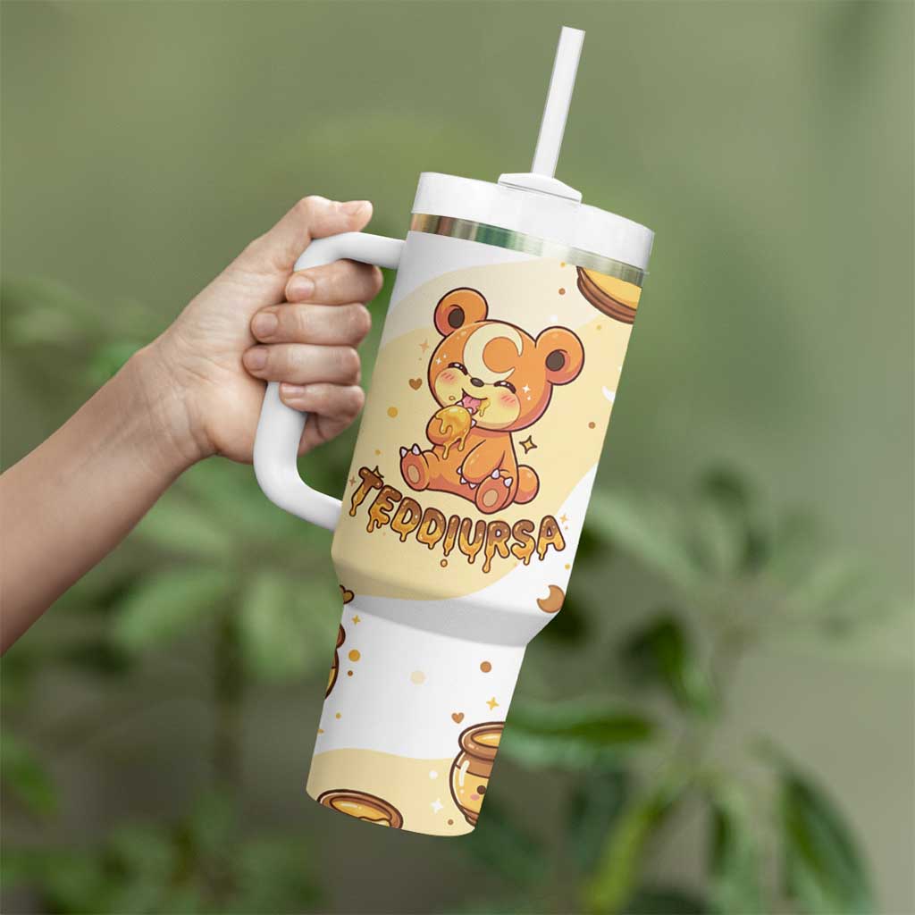 Teddiursa Tumbler With Handle Sweet Honey Moon Kawaii Art