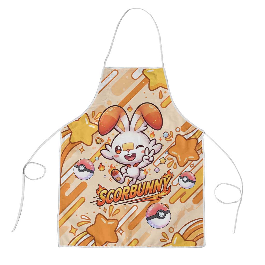 Scorbunny Apron Energetic Fire Starburst Art
