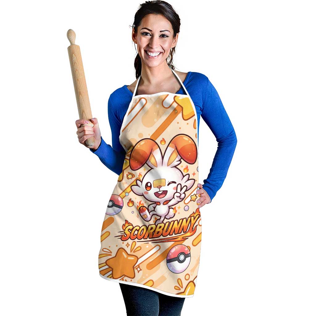 Scorbunny Apron Energetic Fire Starburst Art