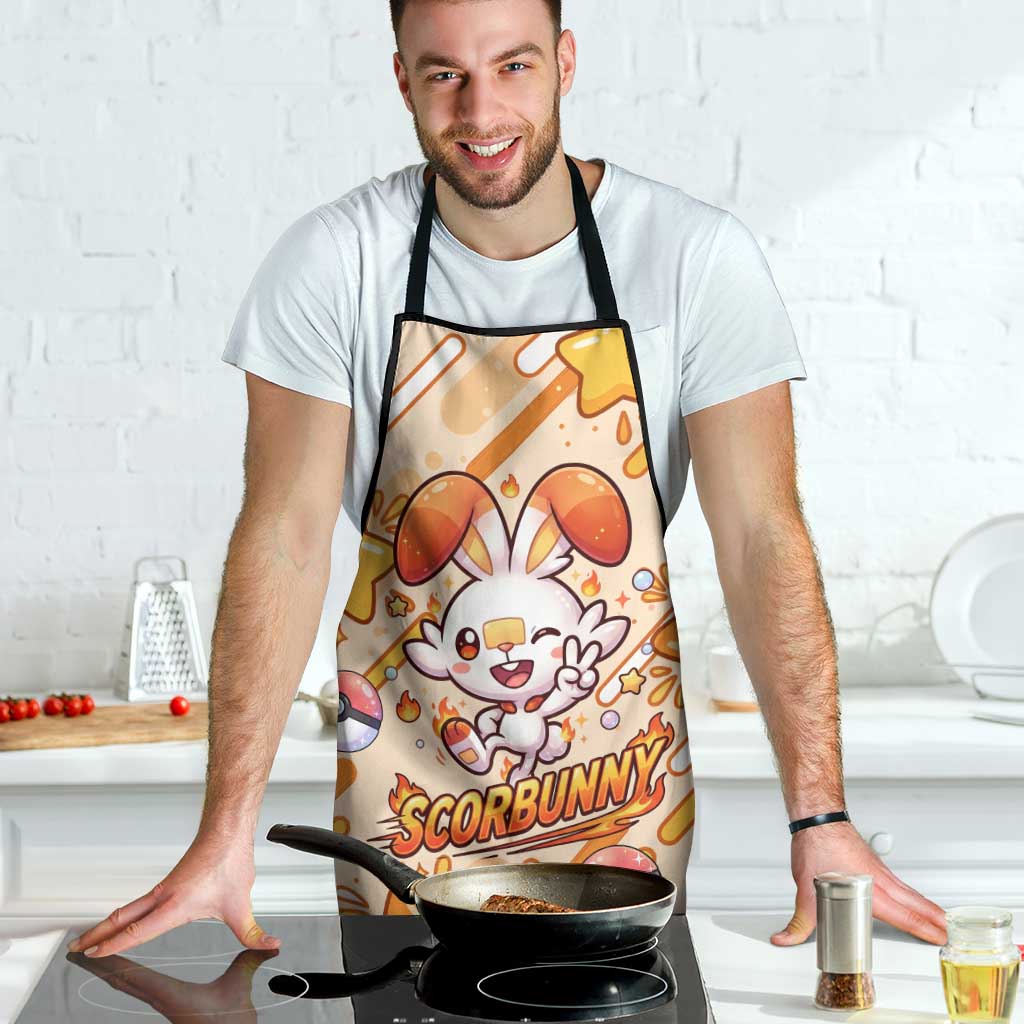 Scorbunny Apron Energetic Fire Starburst Art
