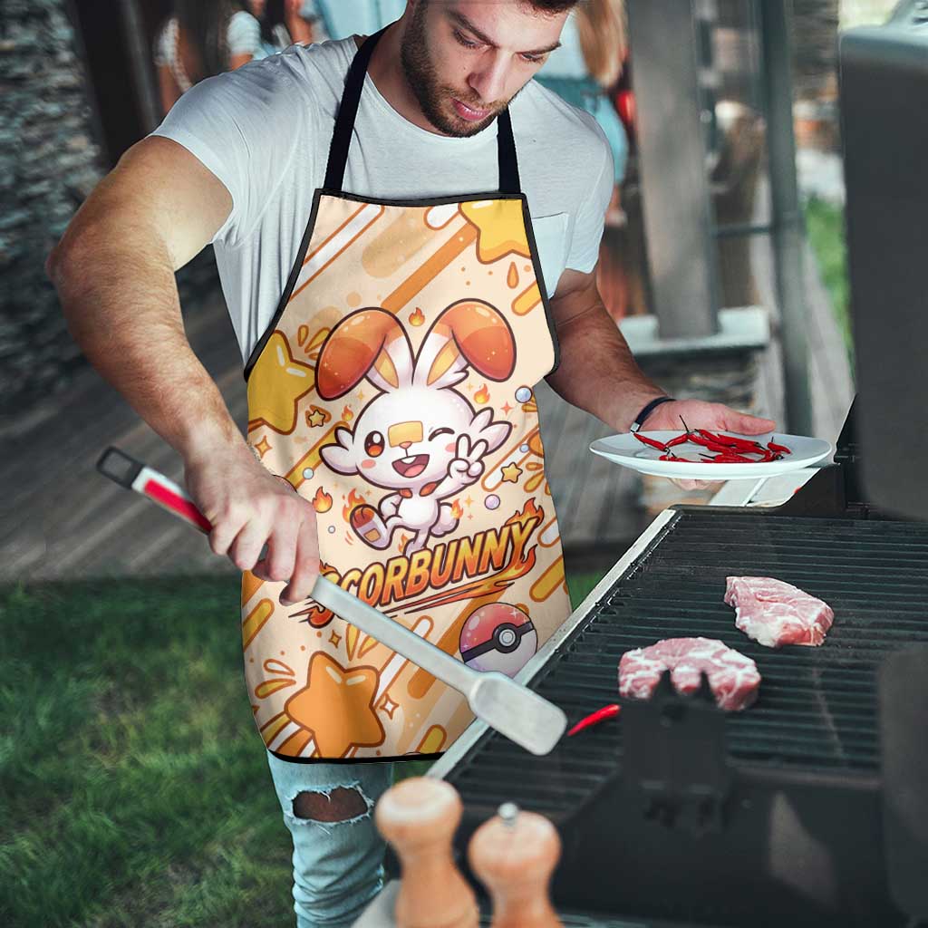 Scorbunny Apron Energetic Fire Starburst Art